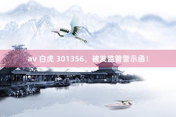 av 白虎 301356，被发监管警示函！